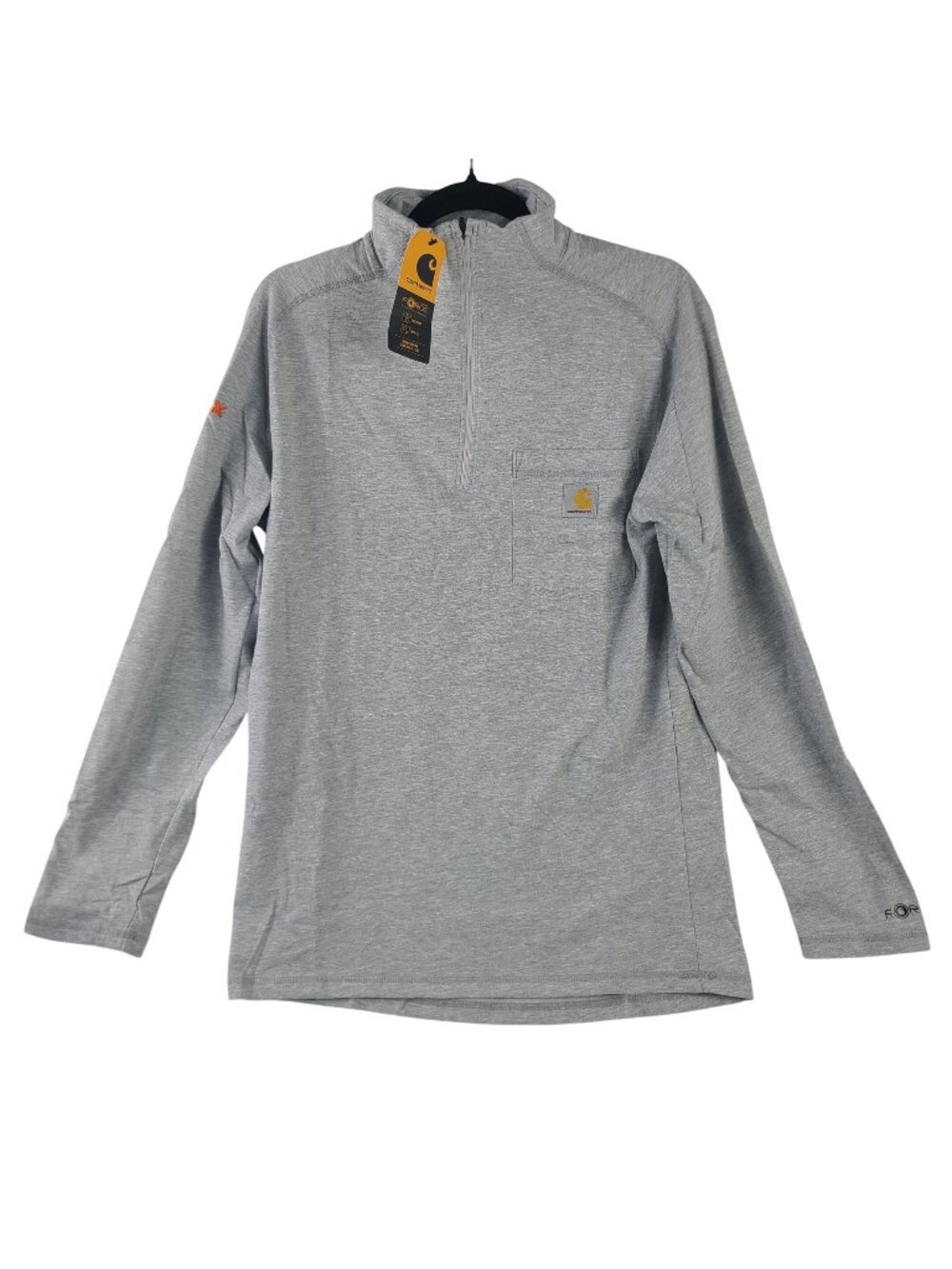 NEW Carhartt Force Relaxed Fit 1/4-Zip Long Sleeve Shirt Men's Heather Gray Sz S